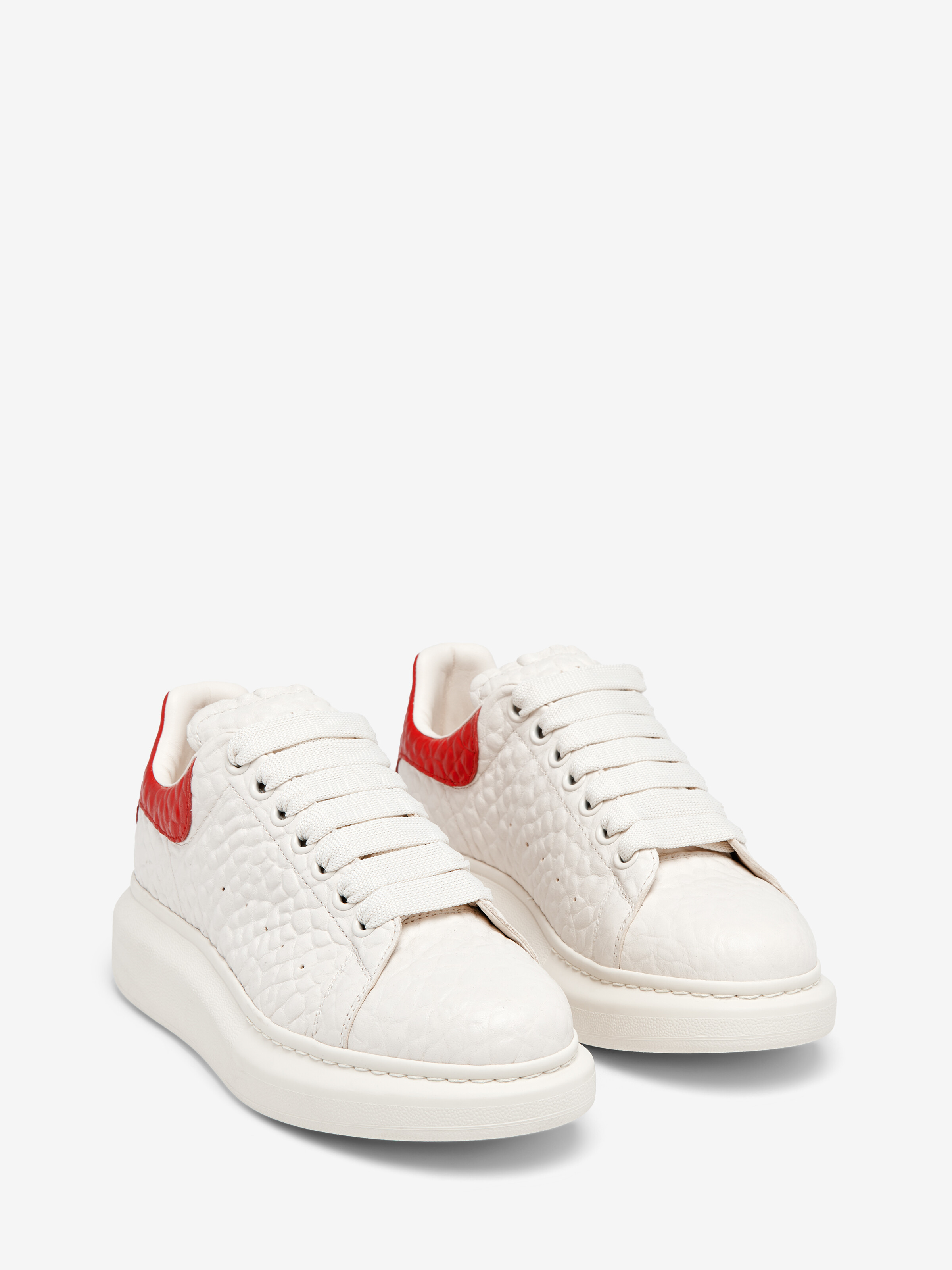 Sneakers Oversize pour Femme en Blanc Cassé/Rouge in Peau lainée | Alexander McQueen - image 2