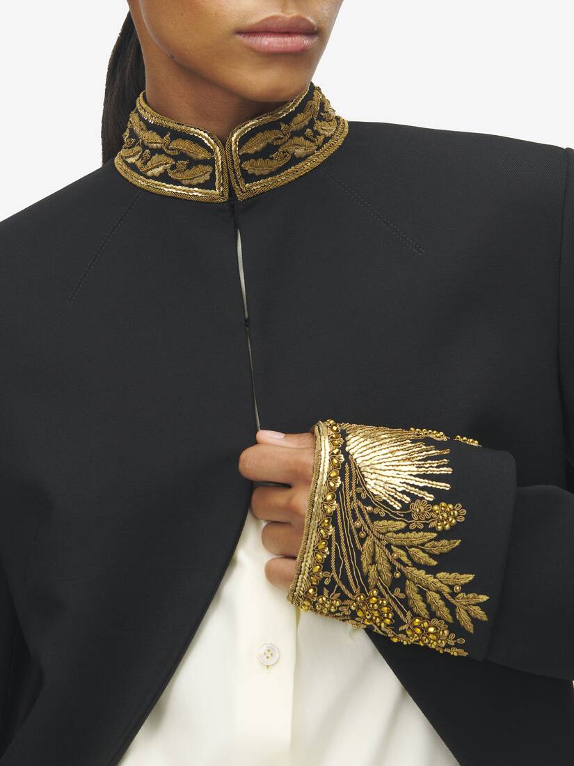 Cutaway-Jacke mit Goldwork-Bordürenstickerei | Alexander McQueen - image 5