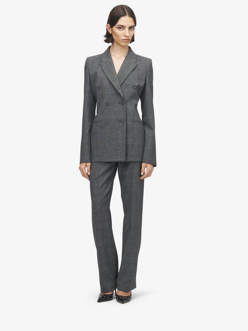 Flecked Glen Check Double-breasted Jacket | Alexander McQueen - image 2