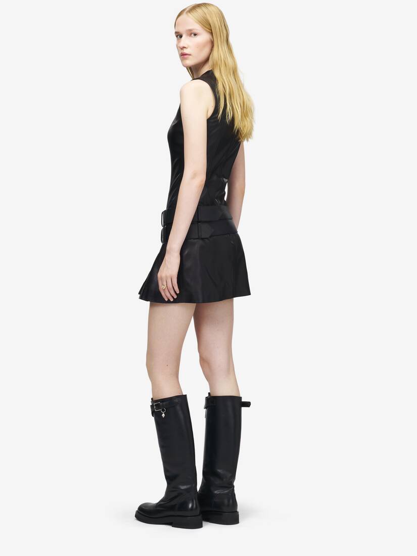 Leather Double Belt Mini Dress | Alexander McQueen - image 4