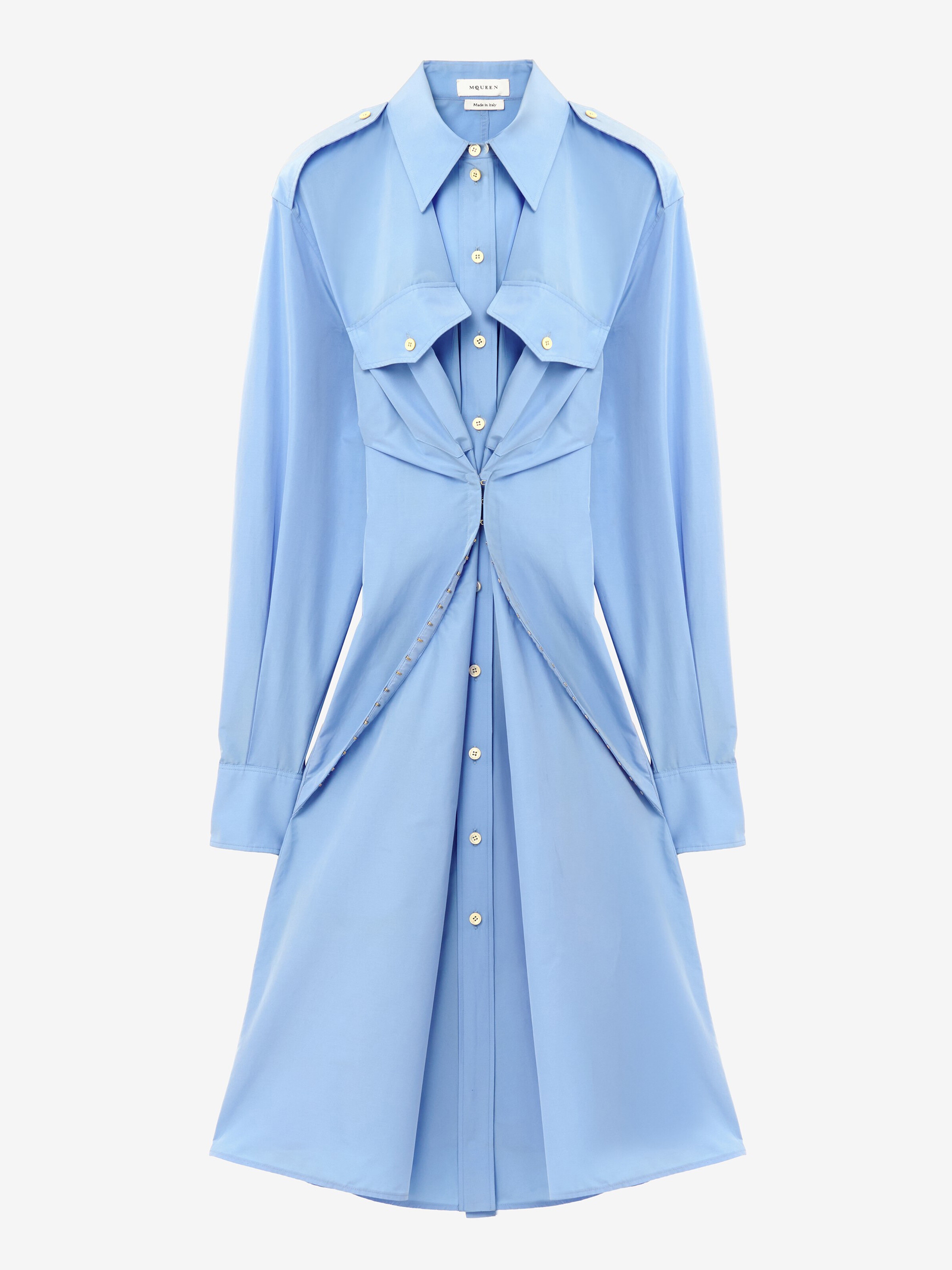 Robe chemise froncée
