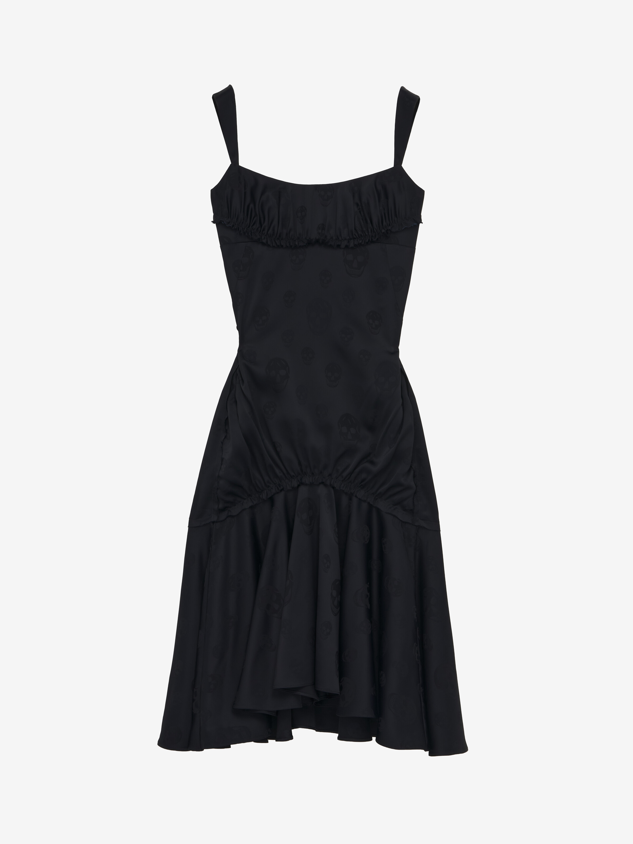 Abito midi Skull in jacquard da Donna in Nero in 100% Viscosa | Alexander McQueen - image 2