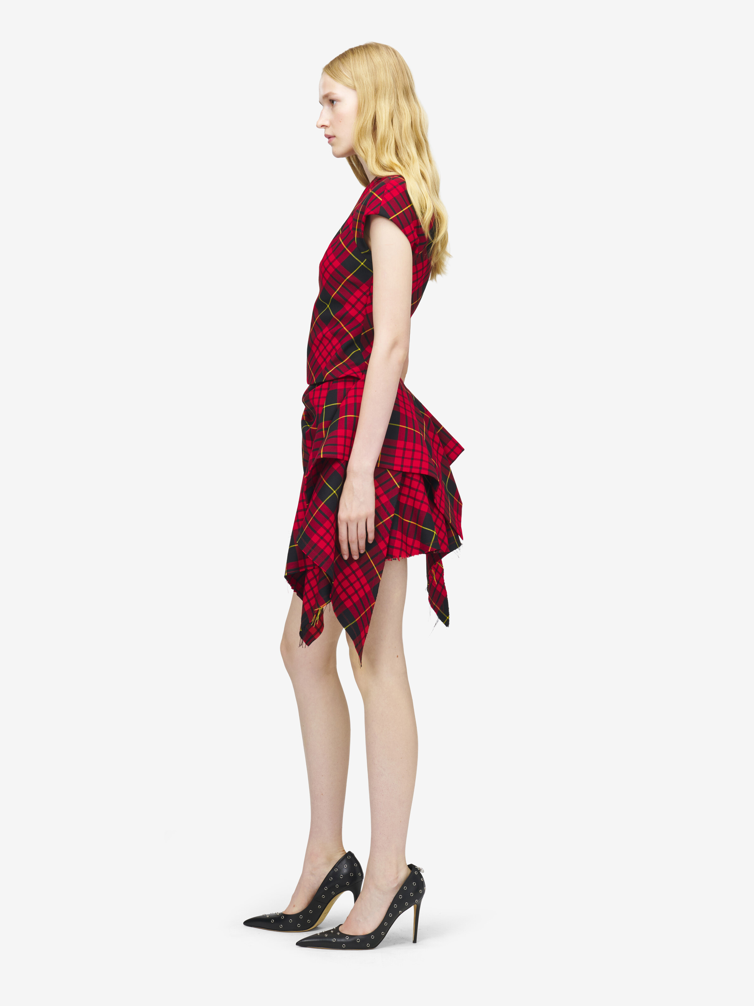 Minikleid mit MacQueen Tartan für Damen in Rot/Schwarz/Gelb in 55% Polyester, 45% Wolle | Alexander McQueen - image 4