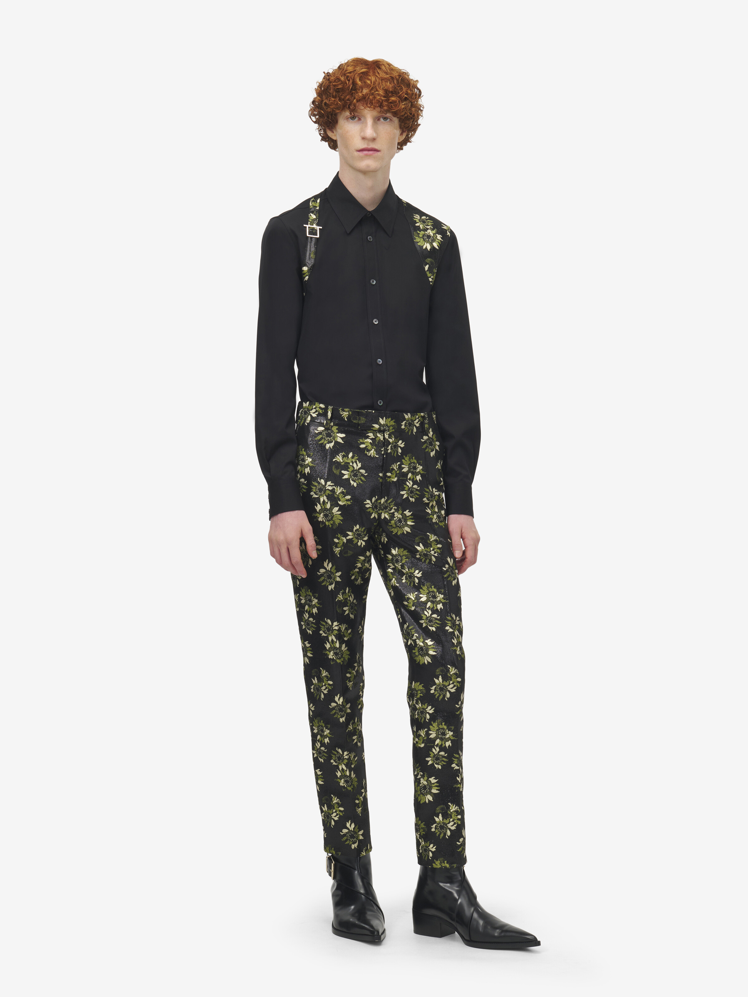 Men's Sunflower Harness Shirt in Black in 100% Cotton | Alexander McQueen - image 3