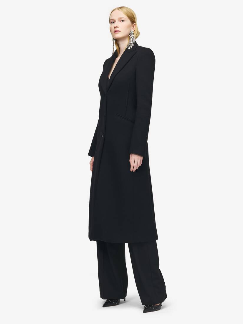 Wool Felt Single-breasted Coat | Alexander McQueen - image 3