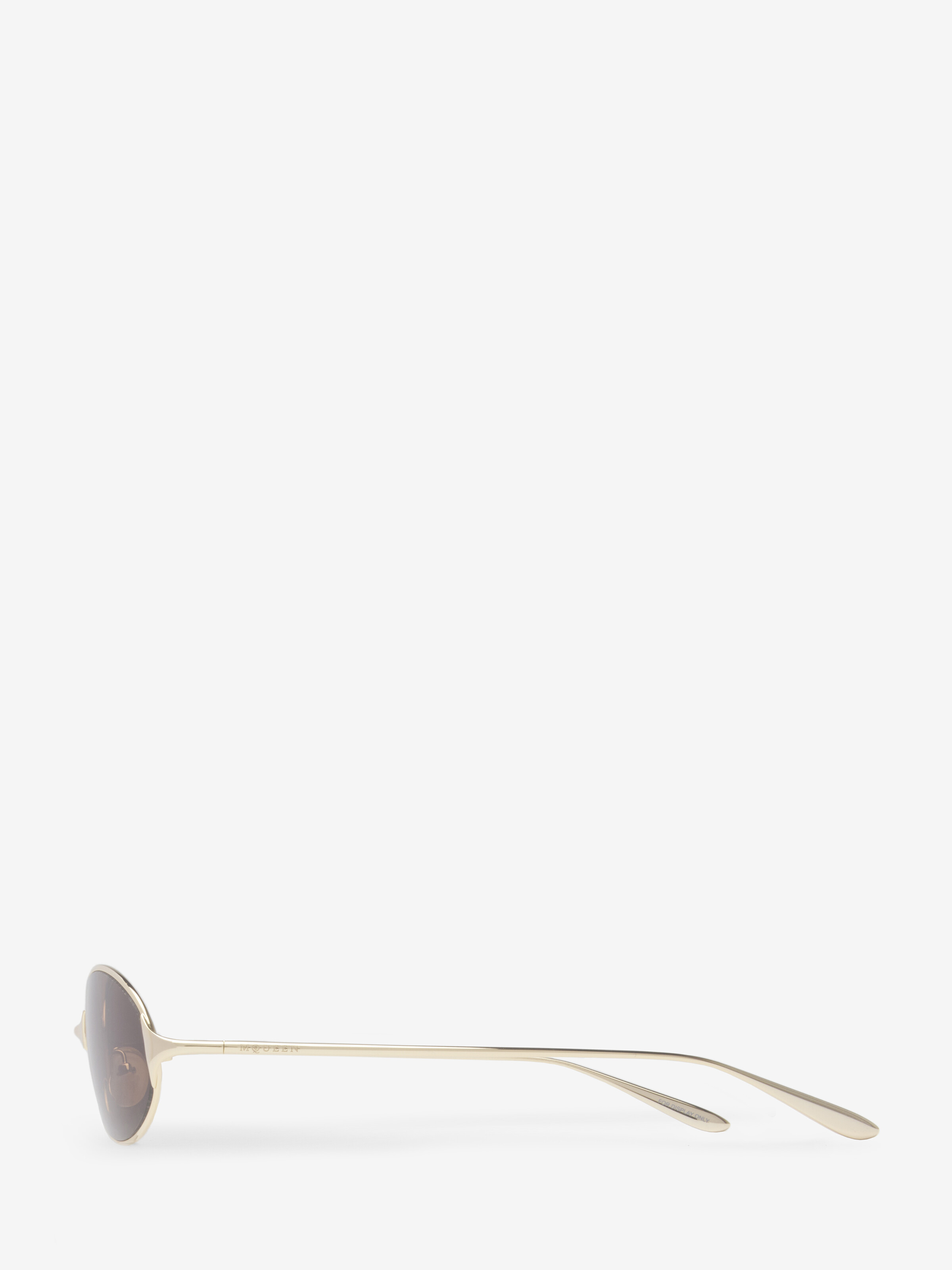 Neo Oval Sunglasses in Brown in Metal | Alexander McQueen - image 4
