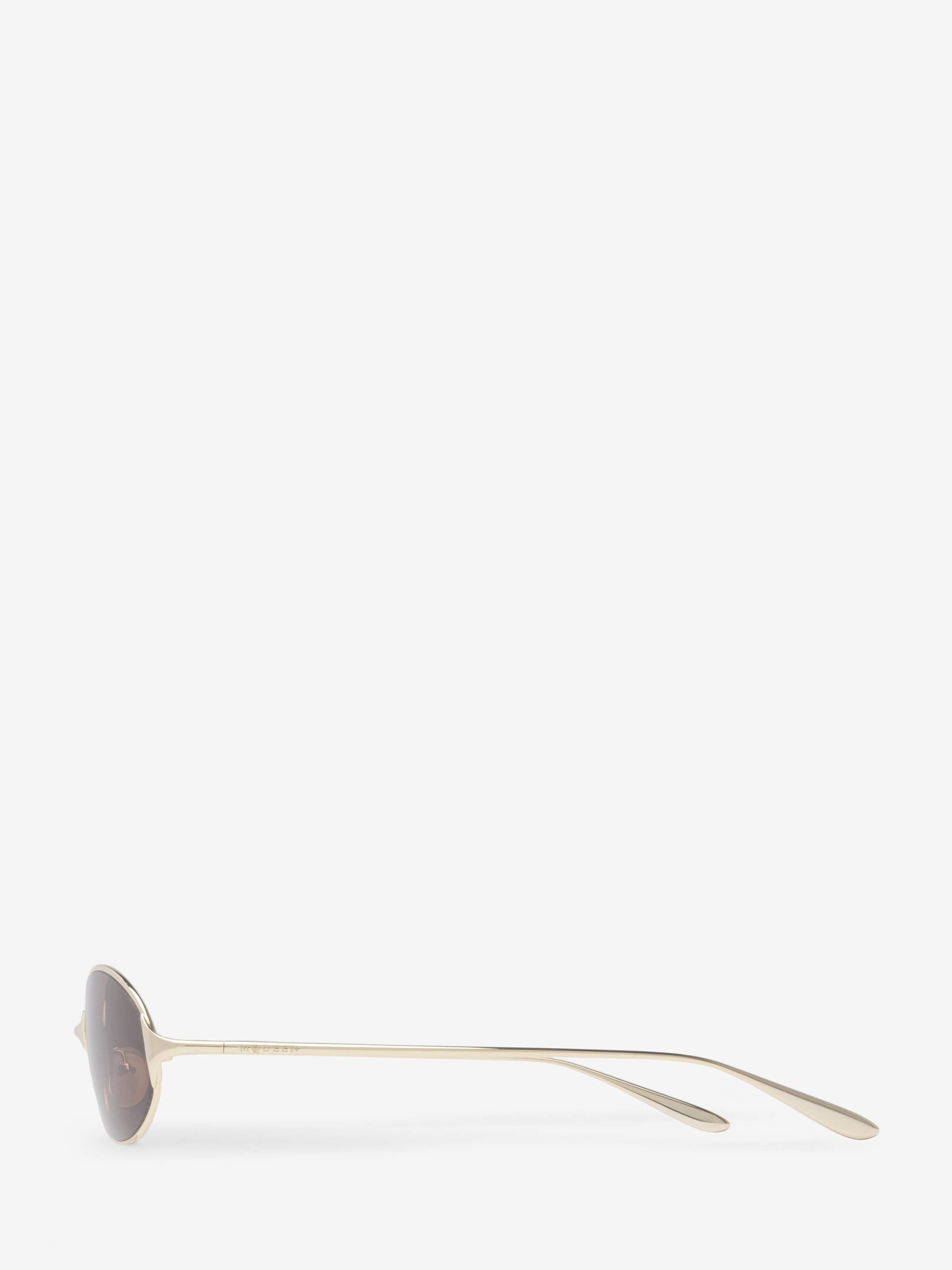 Neo Ovale Sonnenbrille in Braun in Metall | Alexander McQueen - image 4
