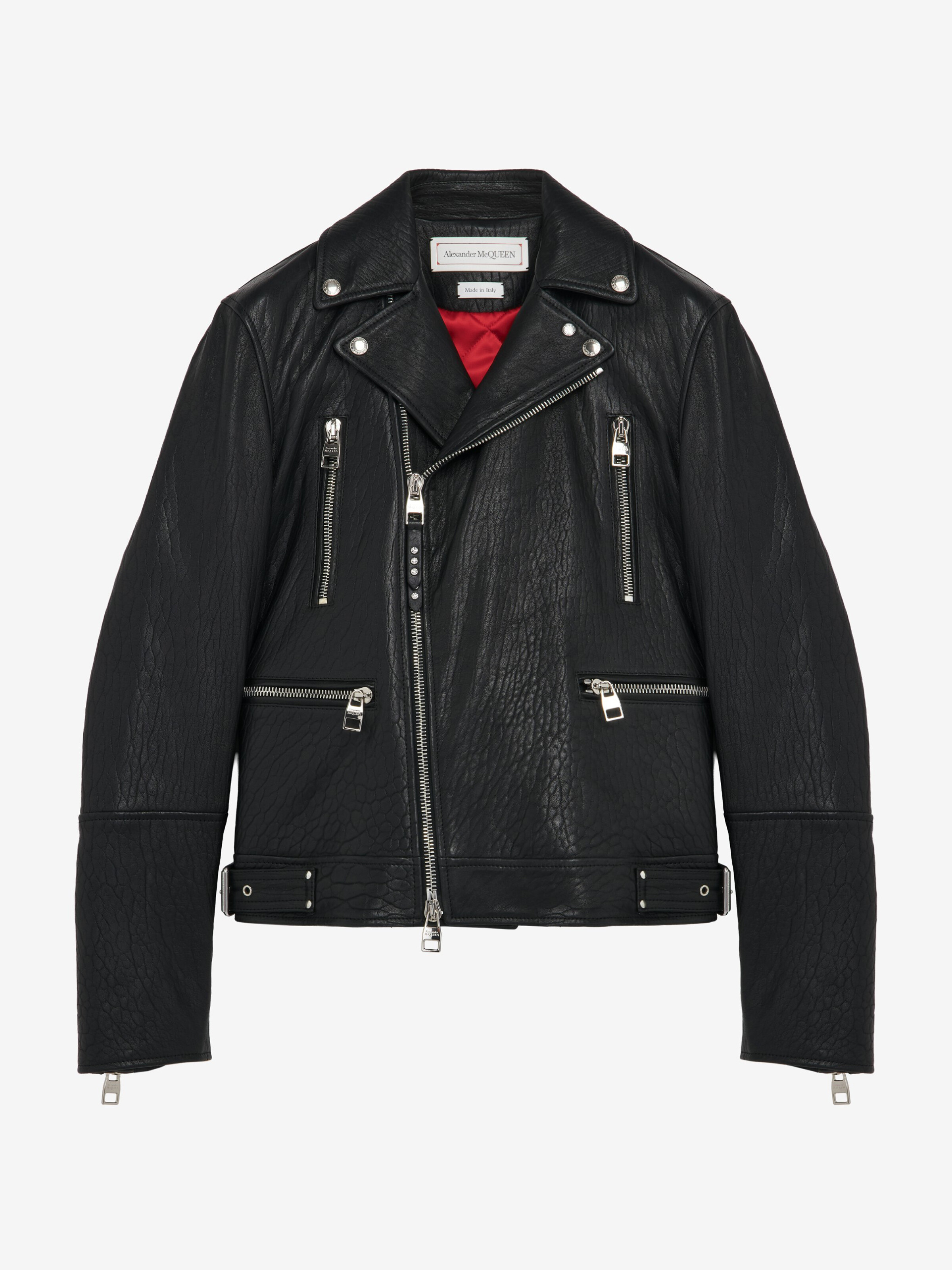 Men's McQueen Classic Leather Biker Jacket in Black in Lamb Leather | Alexander McQueen - image 1