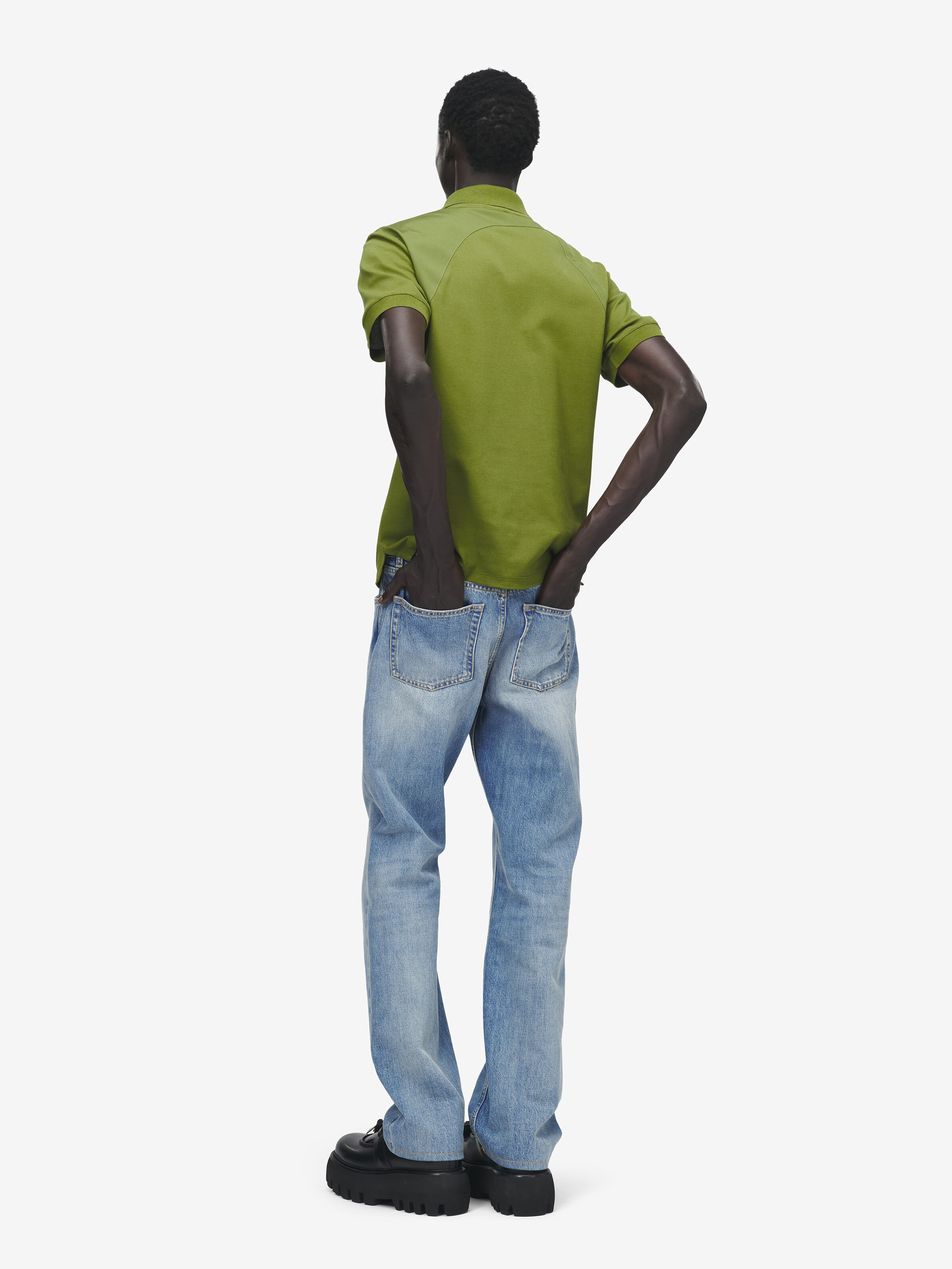 Men's Harness Polo Shirt in Green in 100% Cotton | Alexander McQueen - image 5