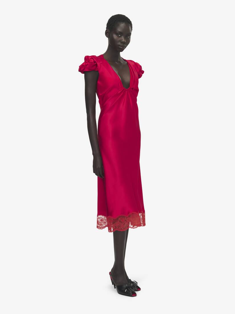 Robe midi à manches froncées | Alexander McQueen - image 3