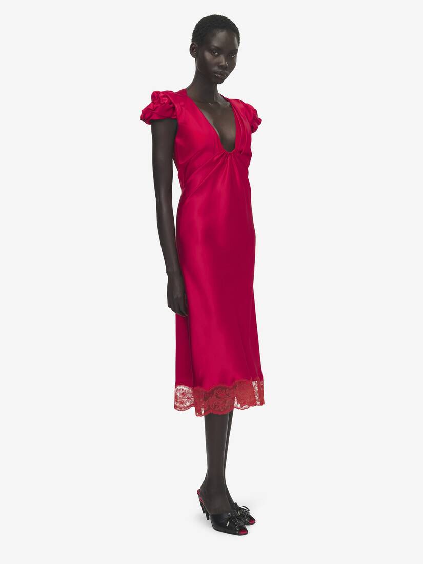 Gathered Sleeve Midi Dress | Alexander McQueen - image 3