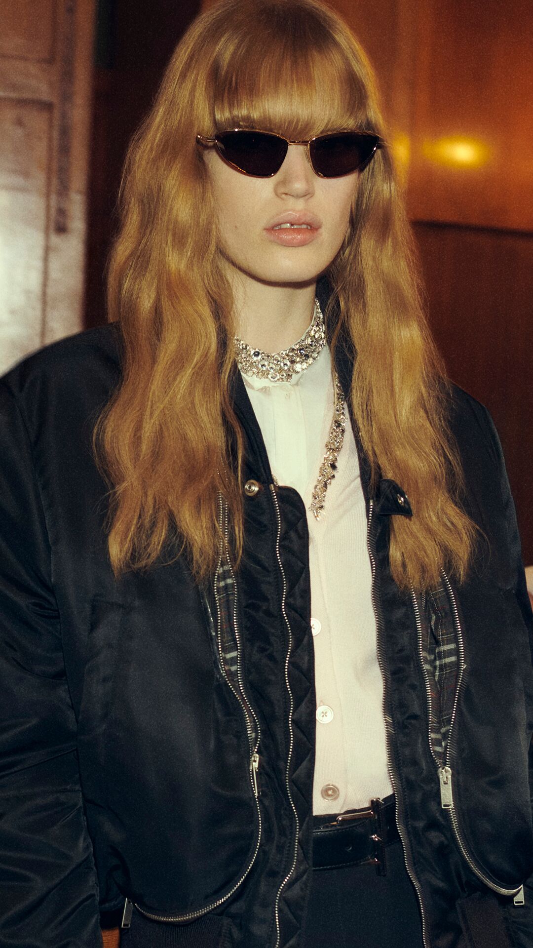 Model on set of McQueen Autumn Winter 2025 Pre-Collection photoshoot