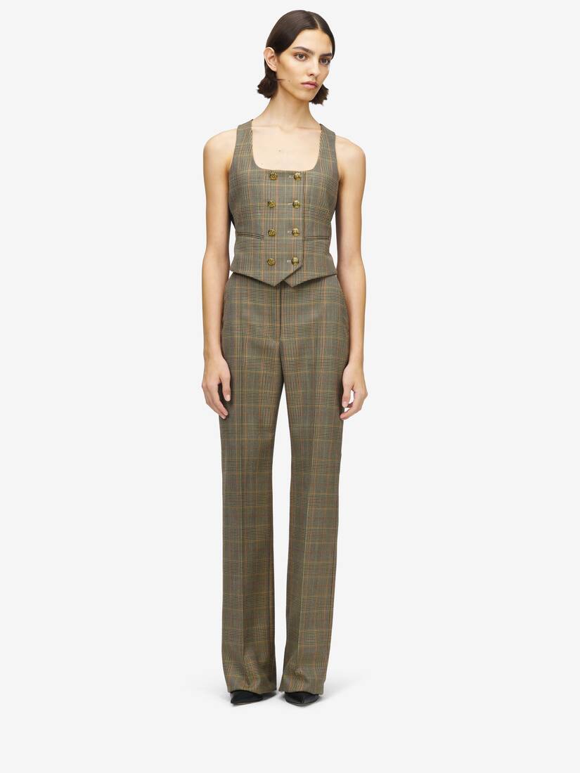 High-waisted Country Check Tailored Trousers | Alexander McQueen - image 2