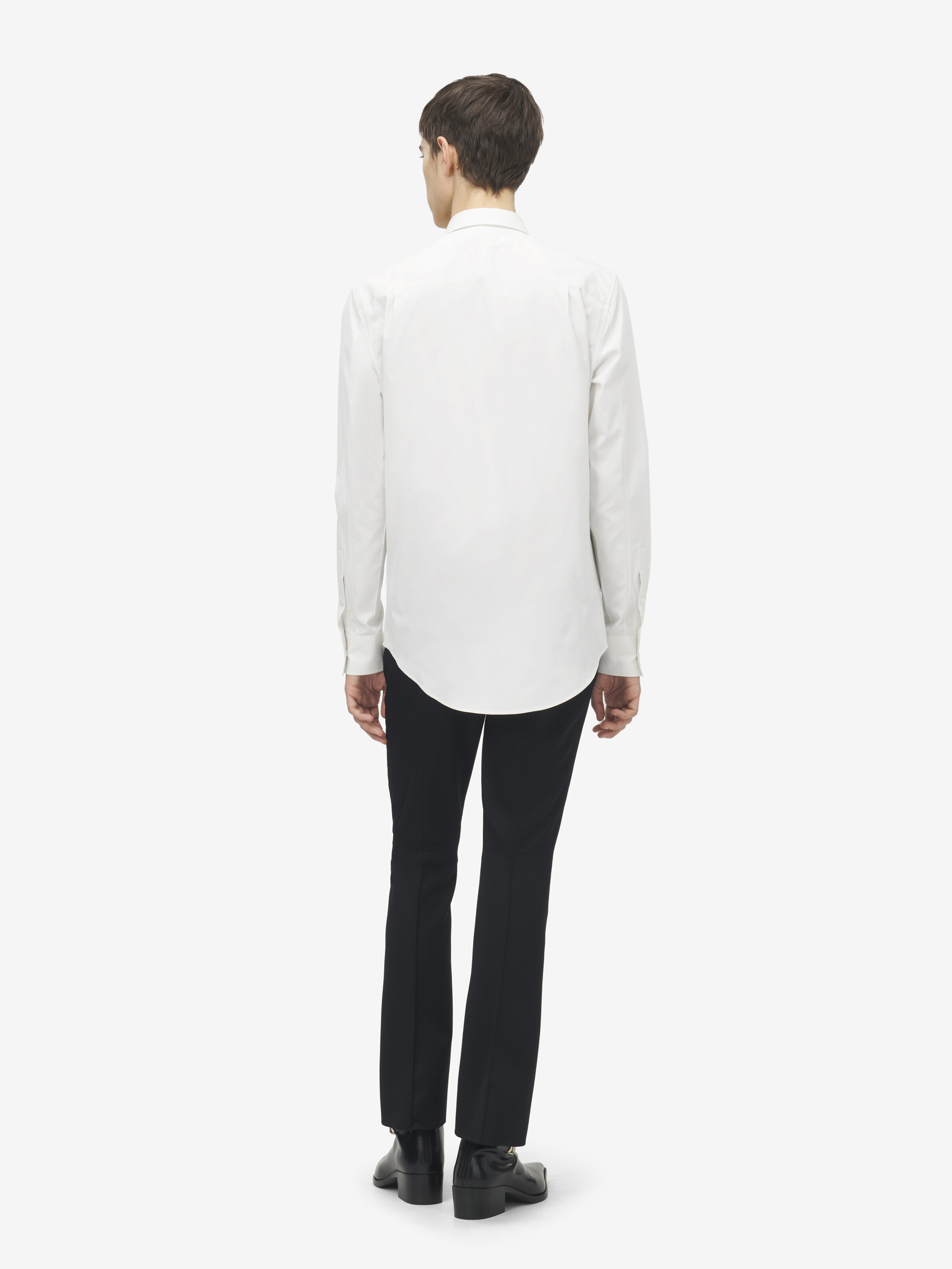 Men's Frogging Detail Poplin Shirt in Optical White in 100% Cotton | Alexander McQueen - image 5