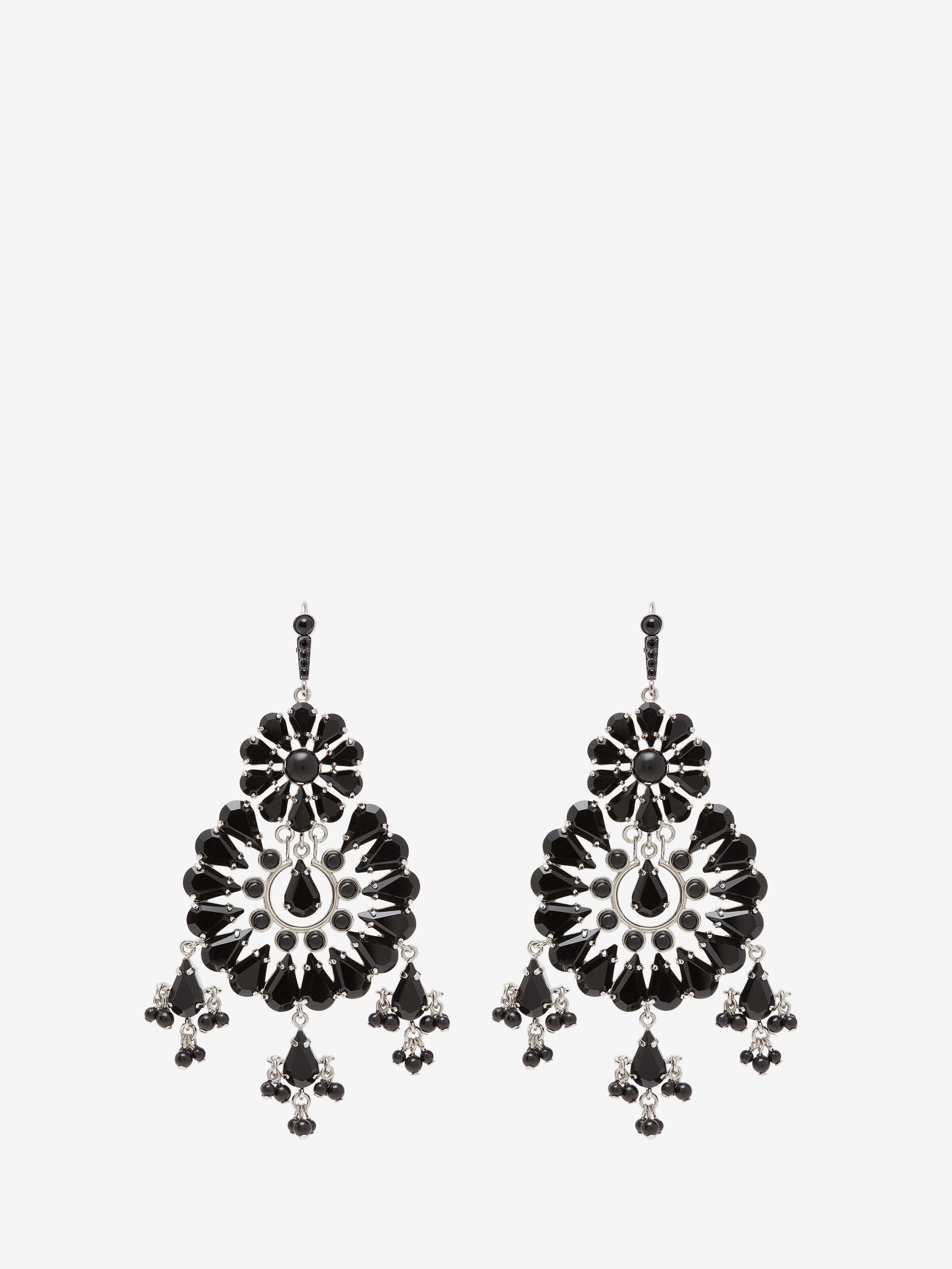 Women's Lustre Earrings in Black in Brass | Alexander McQueen - image 1