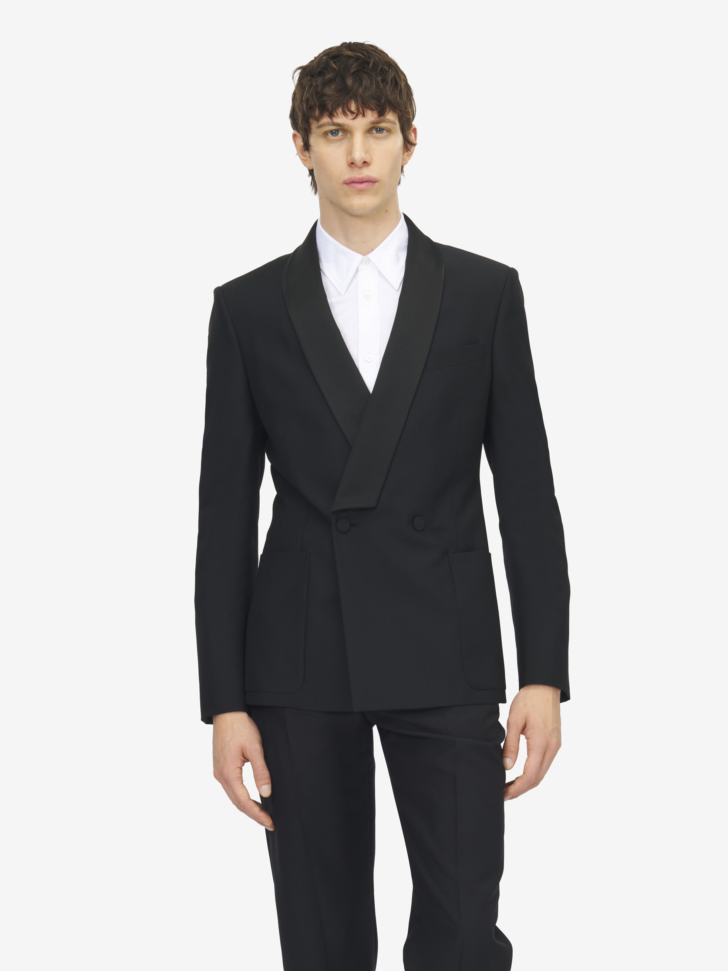 Veste de smoking à double boutonnage pour Homme en Noir in 75% Laine, 25% Mohair | Alexander McQueen - image 5