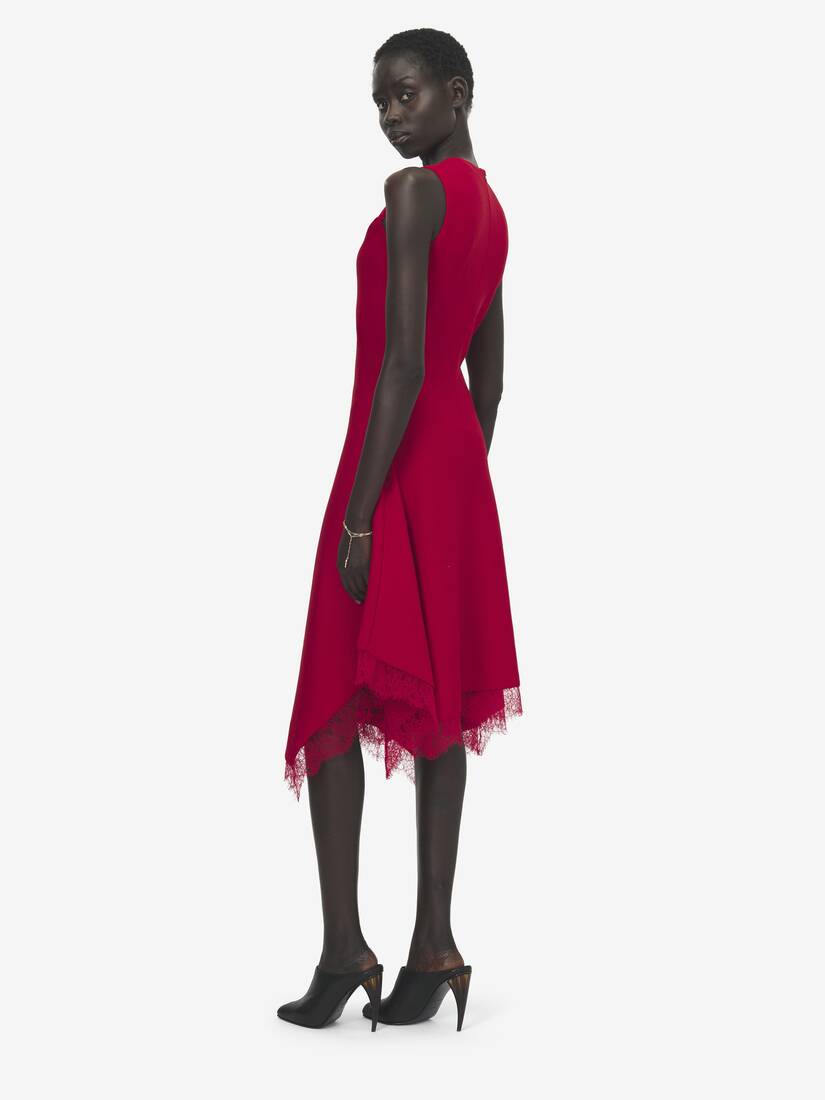 Lace Trim A-Line Dress | Alexander McQueen - image 4