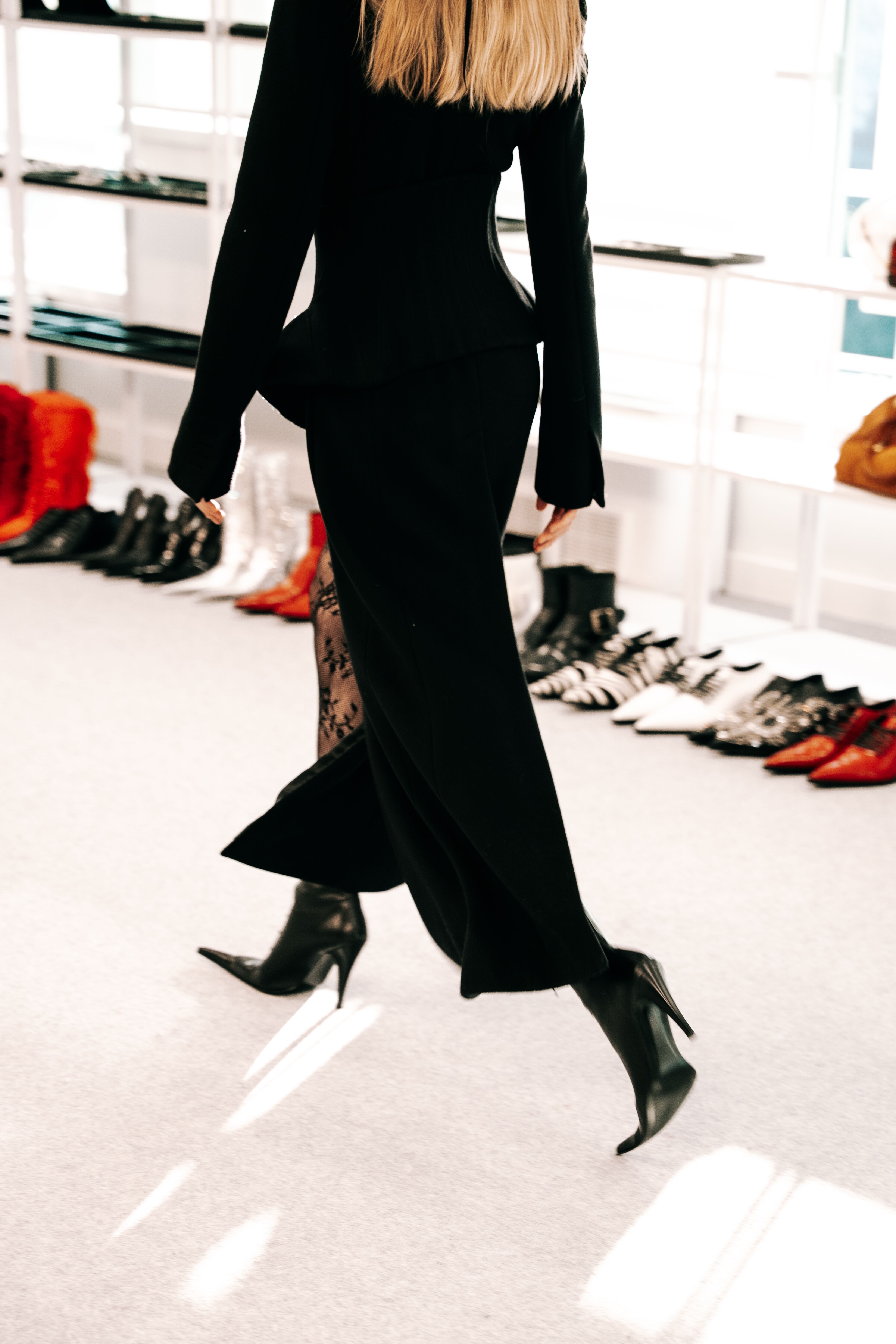 Model in fitting for McQueen Autumn Winter 2025 show