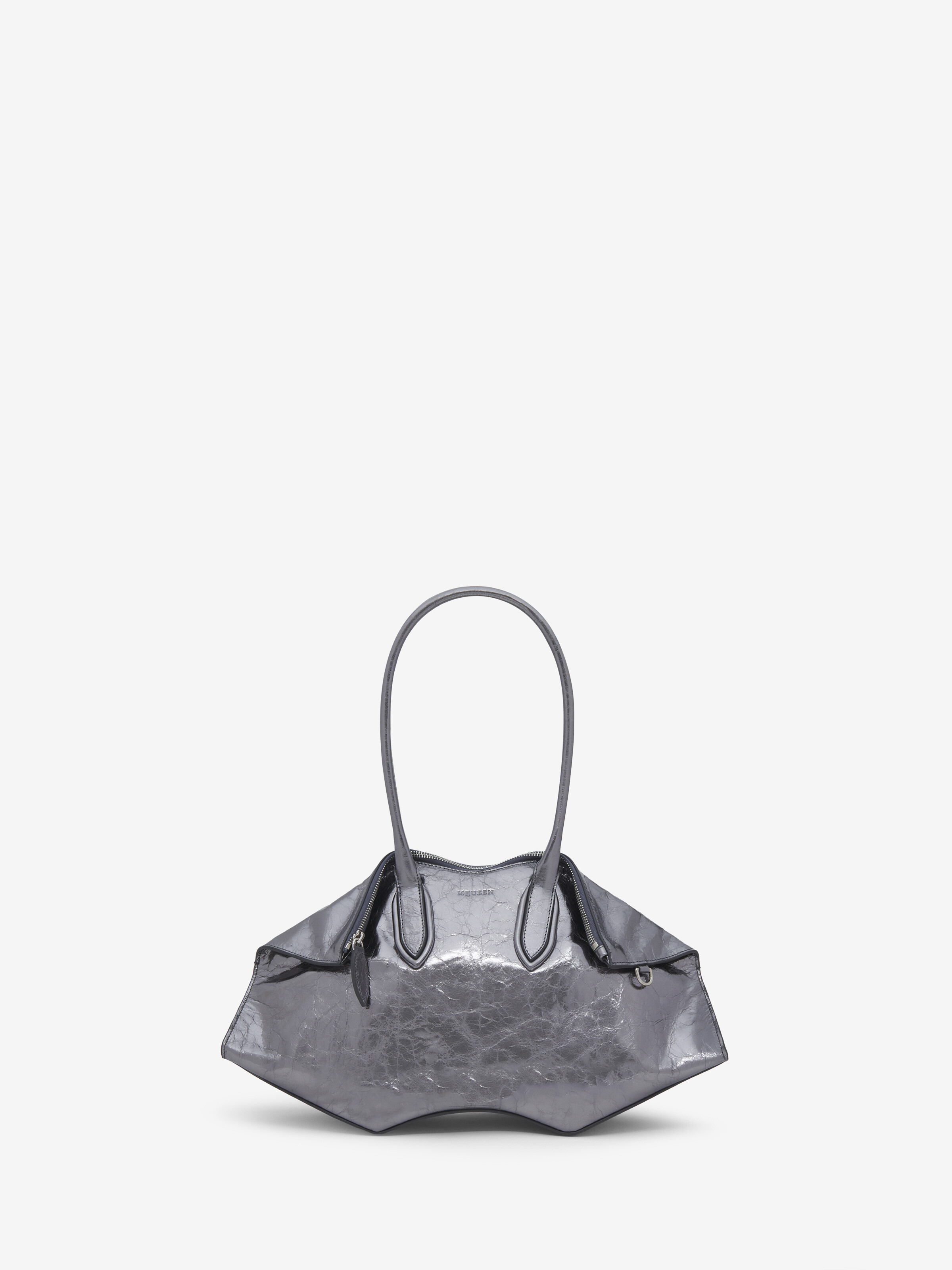 Sac Manta pour Femme en Argent Foncé in Cuir de veau | Alexander McQueen - image 1