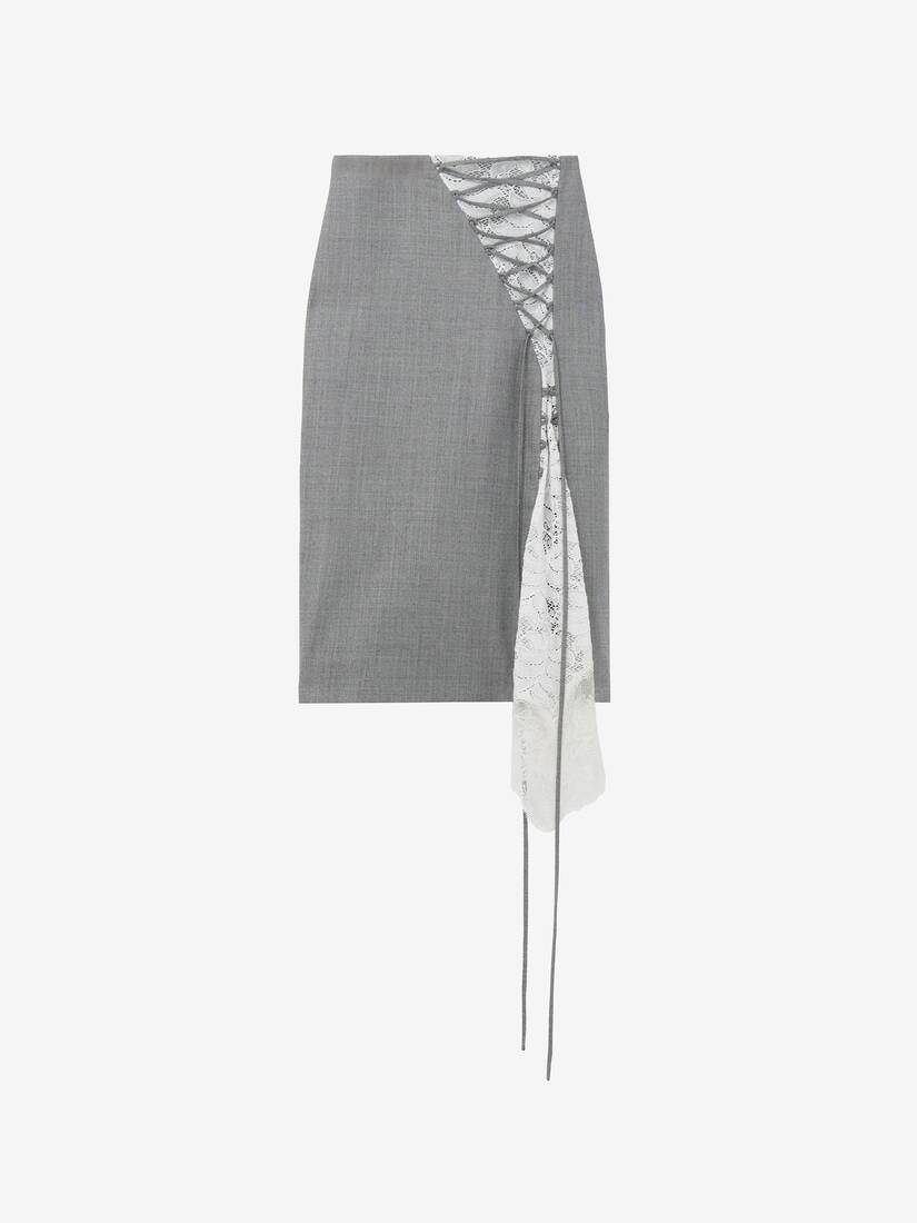 Jupe crayon à empiècement lacé façon corset | Alexander McQueen - image 1