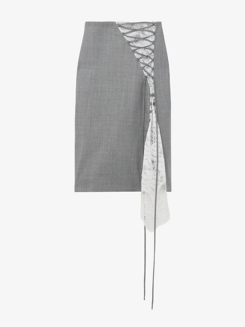 Jupe crayon à empiècement lacé façon corset | Alexander McQueen - image 1
