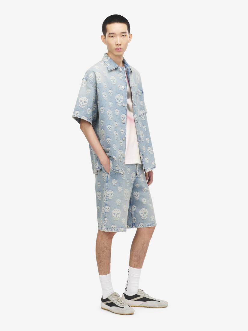Skull Jacquard Denim Shirt | Alexander McQueen - image 3