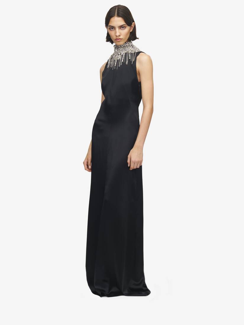Chain Mail Embroidery Evening Dress