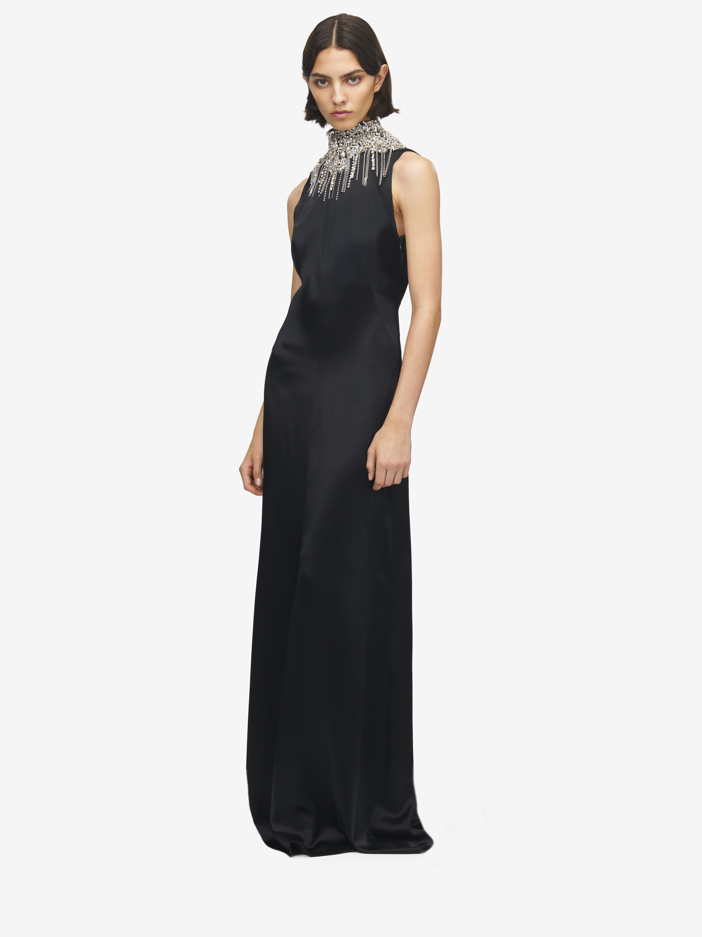 Chain Mail Embroidery Evening Dress