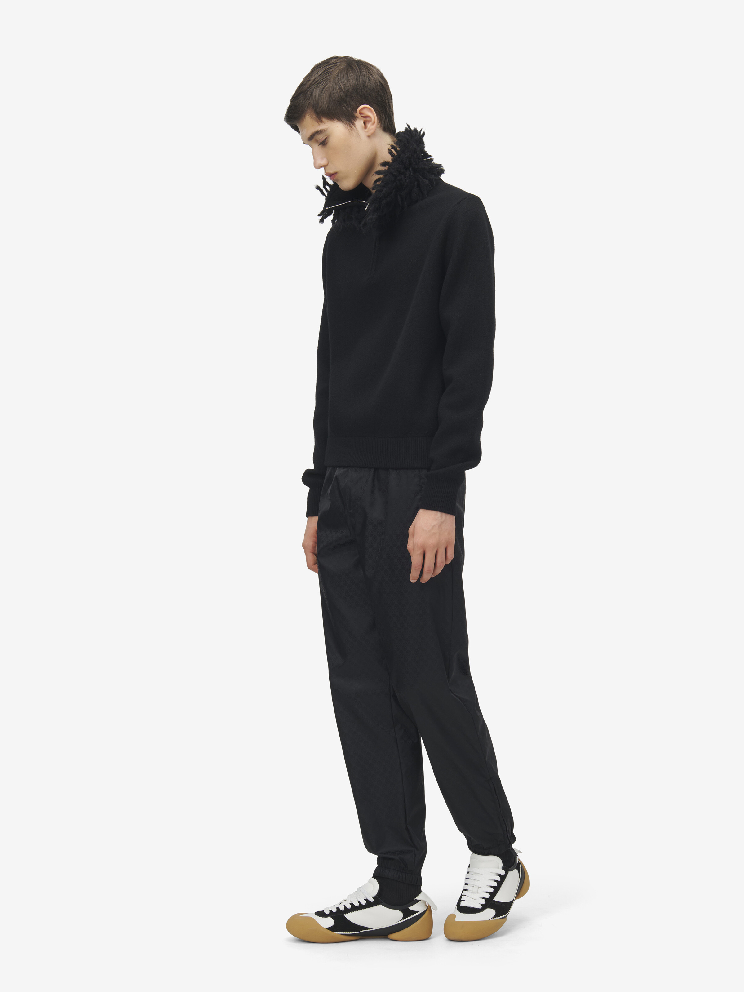 Men's Skull Jacquard Joggers in Black in 100% Polyamid | Alexander McQueen - image 3