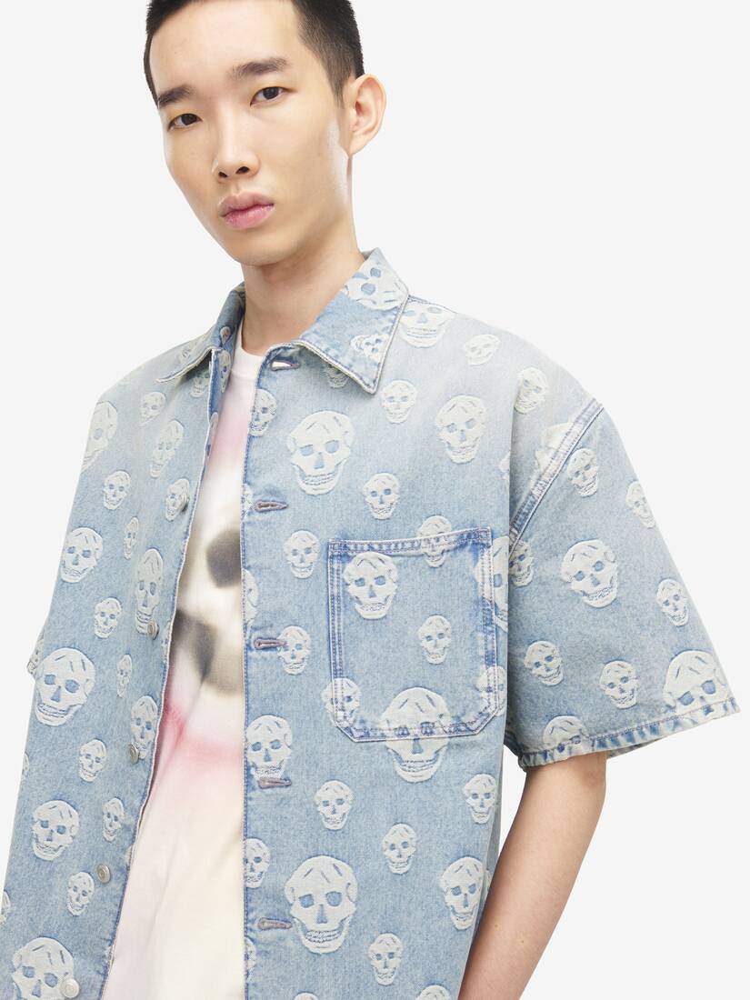 スカル ジャカード デニム シャツ | Alexander McQueen - image 5