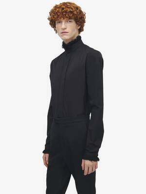 ALEXANDER MCQUEEN ブラックフリルシャツ 38 ALEXANDER MCQUEEN ブラックフリルシャツ 38