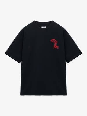 Men's Tree Of Life' Print T-Shirt in Black | McQueen US