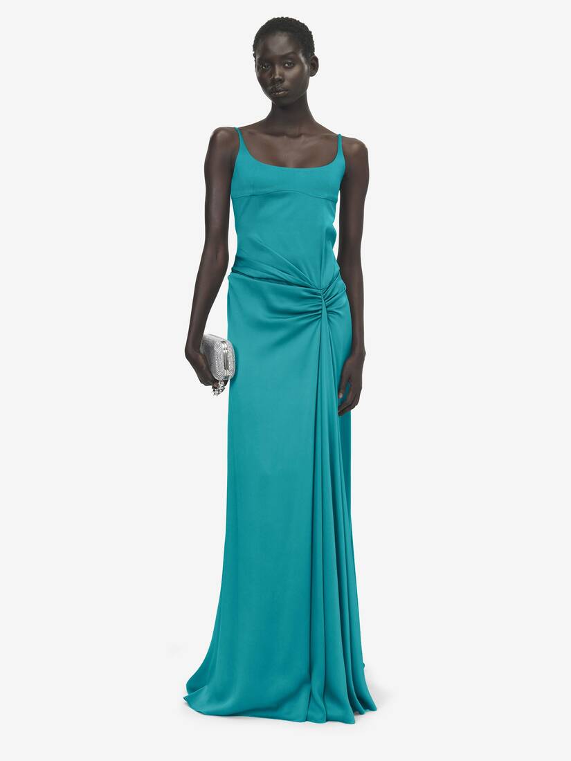 Asymmetric Drape Evening Dress | Alexander McQueen - image 2