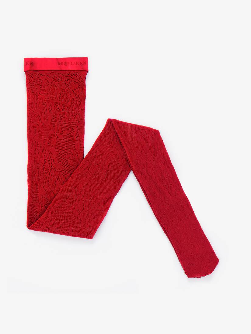 Strumpfhose mit floraler Spitze