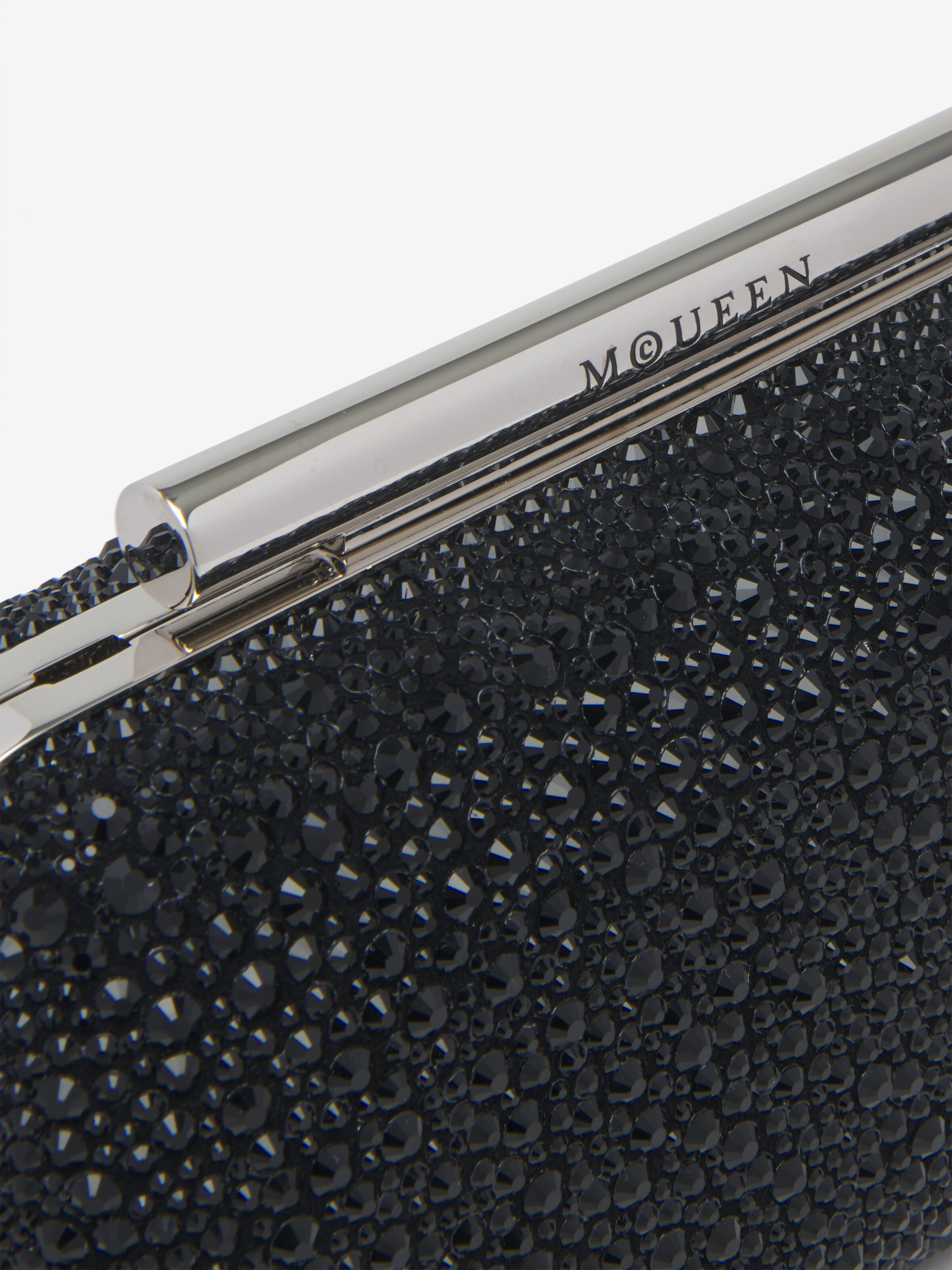 Women's Crystal T-Bar Box Clutch in Black in 100% Calf Leather | Alexander McQueen - image 5