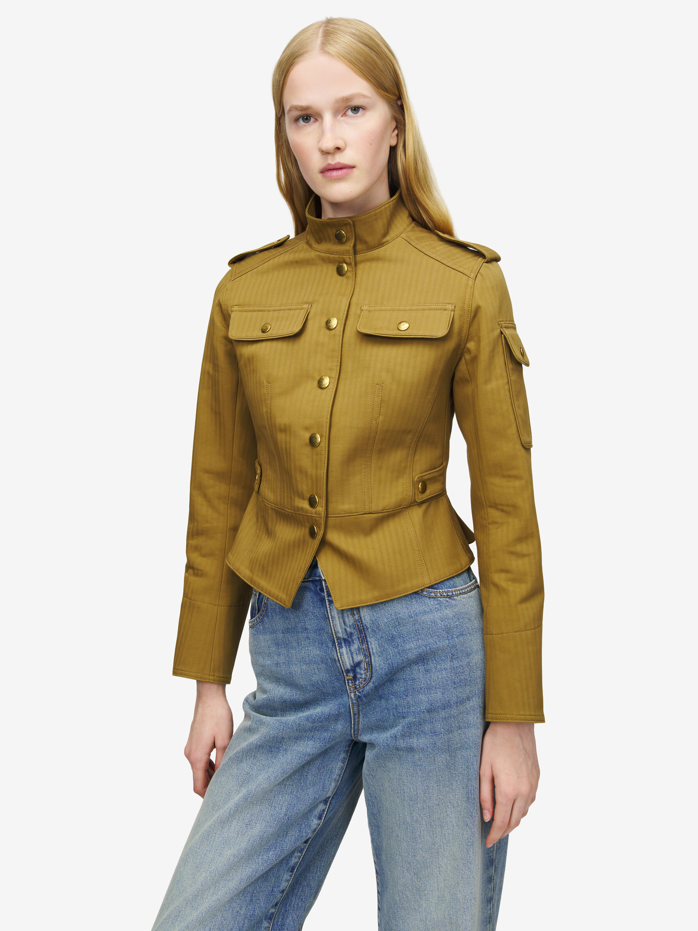 Veste utilitaire à basque pour Femme en Brun Tanné in 100% Coton | Alexander McQueen - image 6
