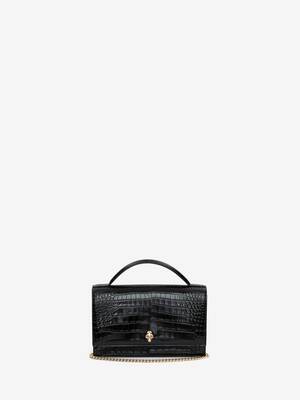Women's Top Handle Skull Bag in Black | Alexander McQueen US