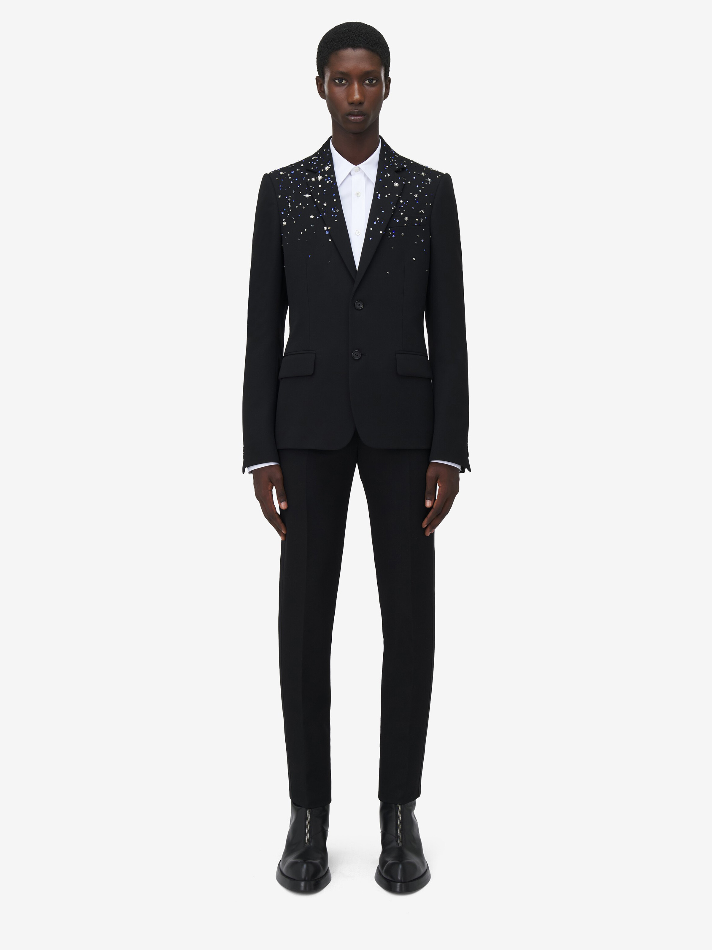 Veste À Boutonnage Simple, Brodée Constellation pour Homme en Noir in 100% Laine | Alexander McQueen - image 2