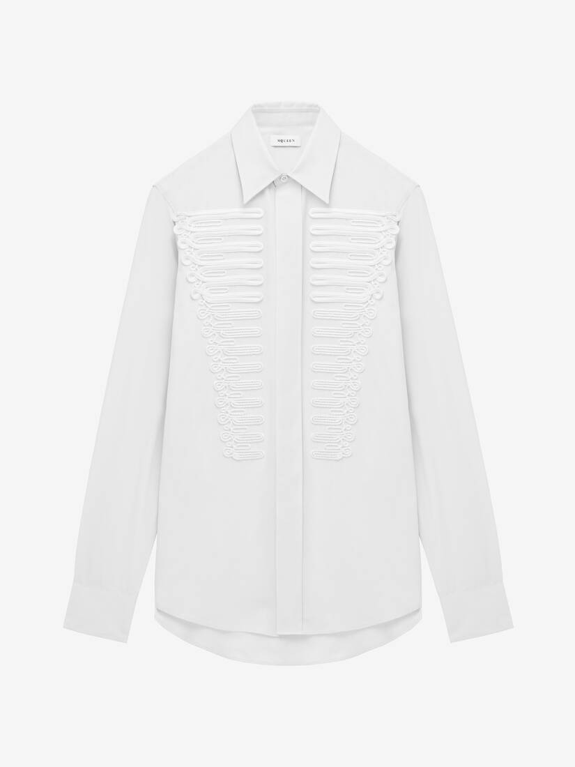 盘扣风格细节府绸衬衫 | Alexander McQueen - image 1