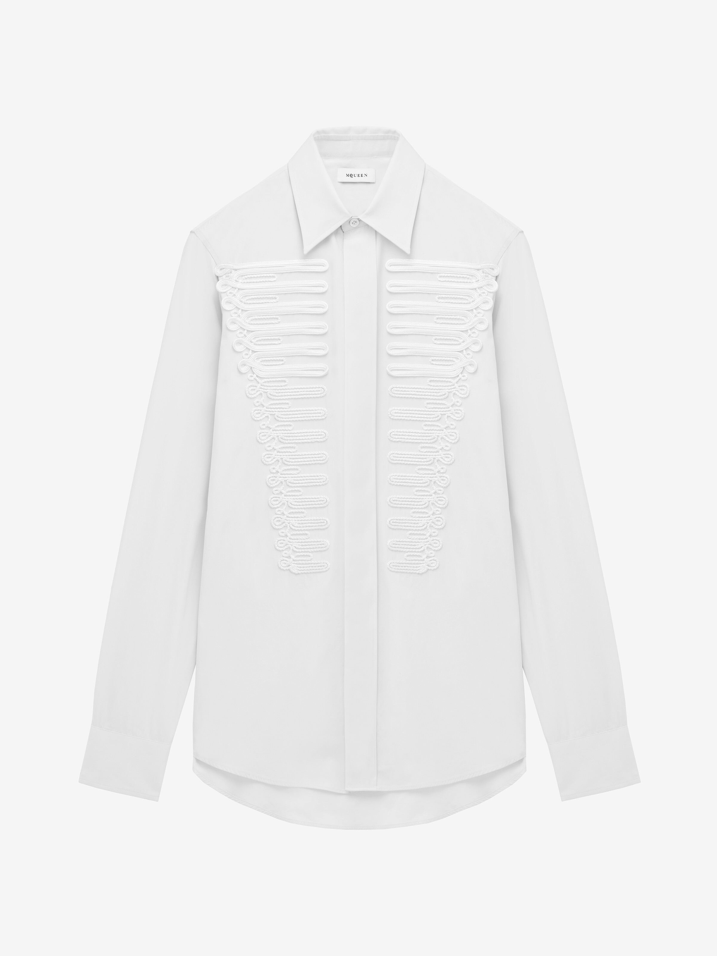 盘扣风格细节府绸衬衫 in 100% 棉 | Alexander McQueen - image 1