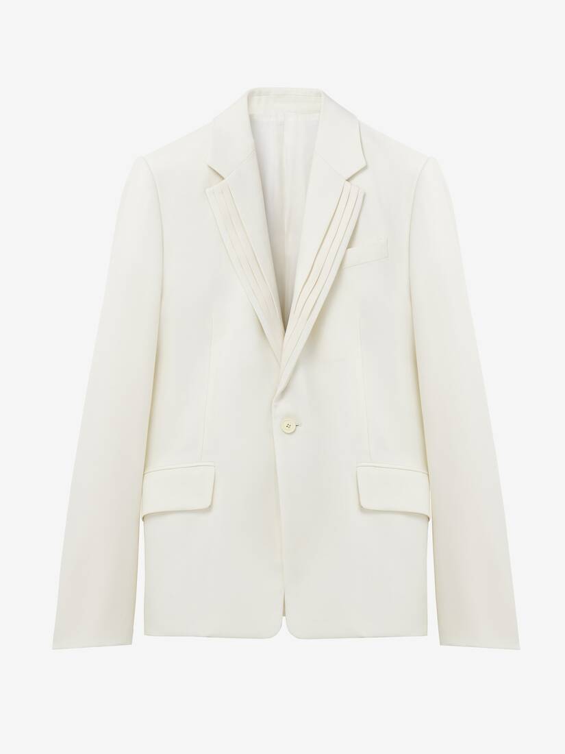 Pleated Lapel Single-breasted Jacket | Alexander McQueen - image 1