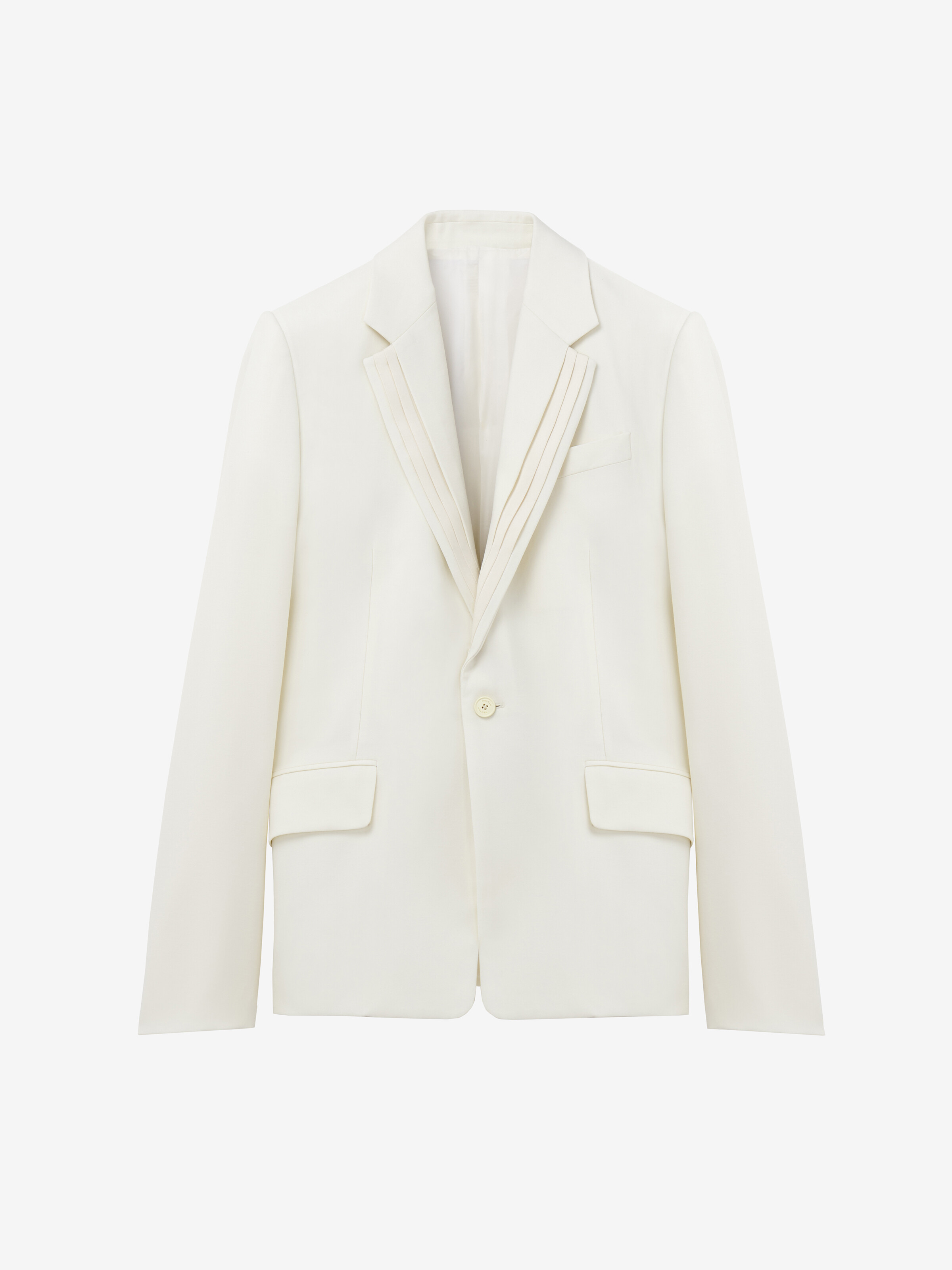 Veste à boutonnage simple et revers plissés pour Homme en Blanc Ivoire in 100% Laine | Alexander McQueen - image 1