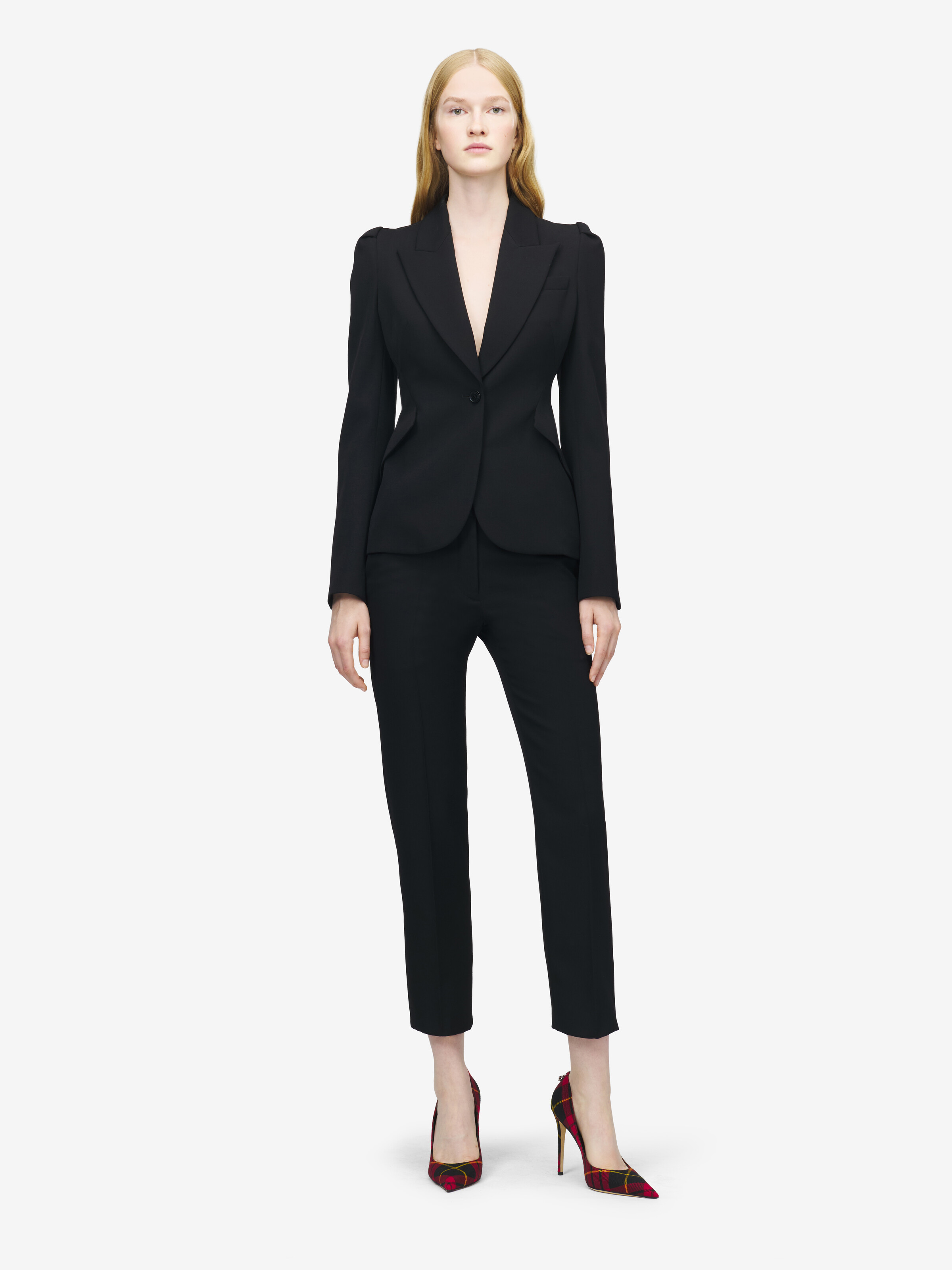 Veste à Simple Boutonnage pour Femme en Noir in 100% Laine | Alexander McQueen - image 3