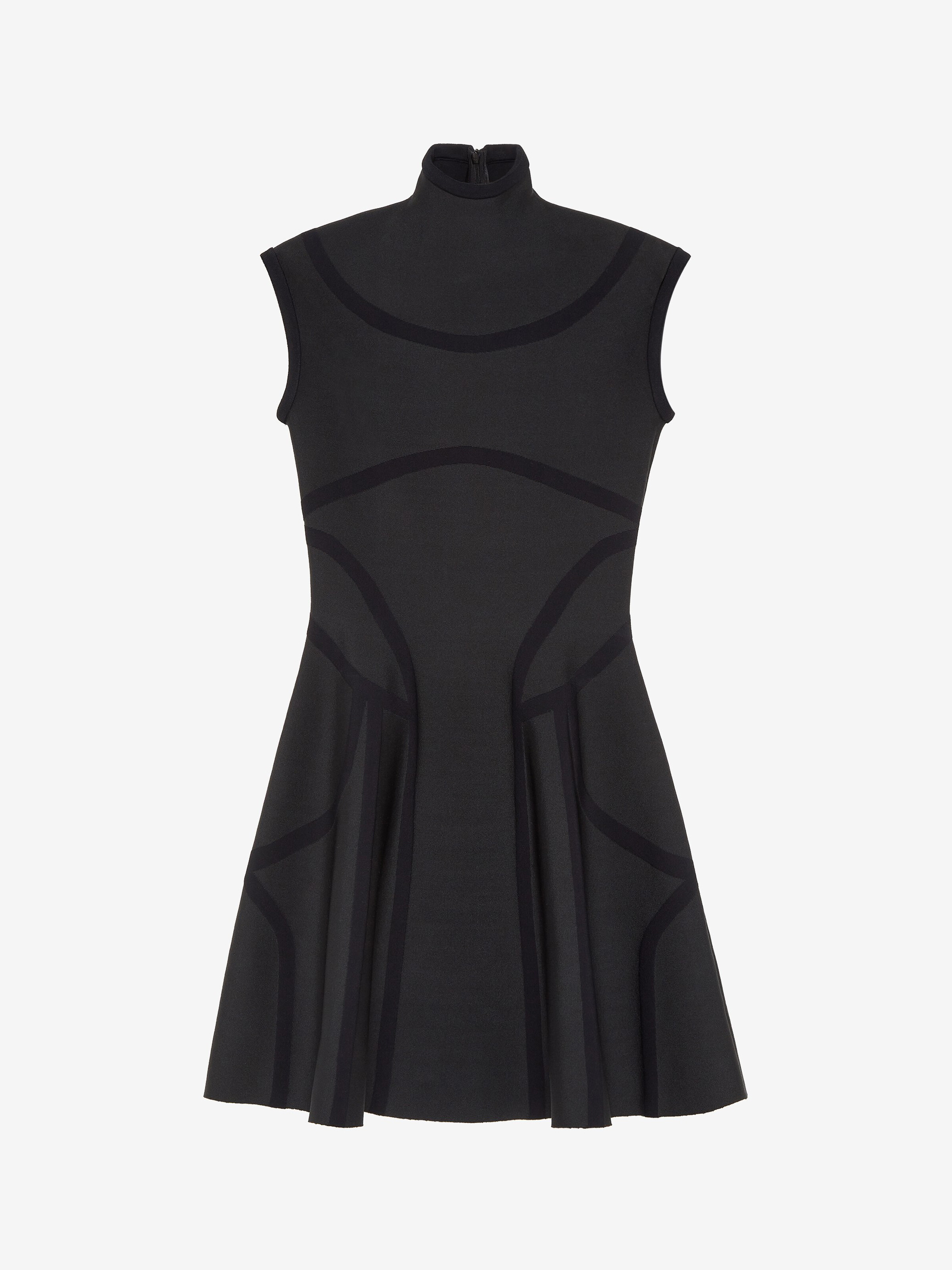 Robe courte en maille à lignes anatomiques
