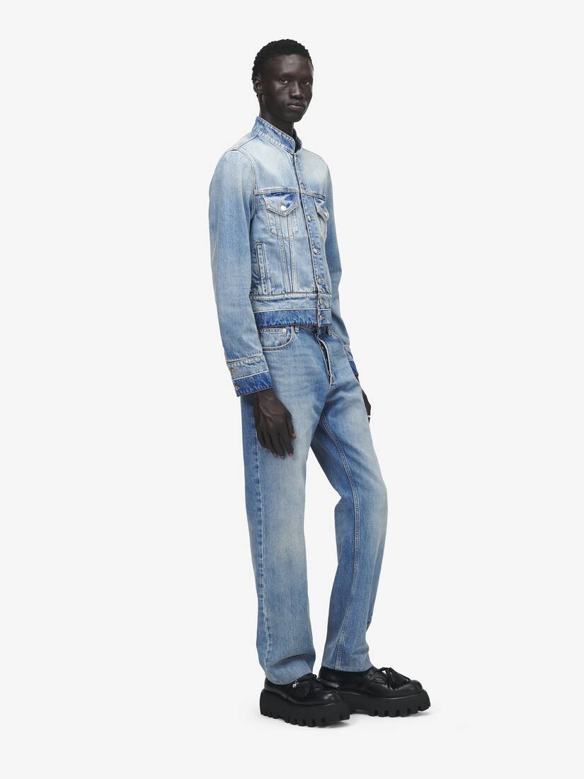 Stand Collar Denim Jacket | Alexander McQueen - image 3