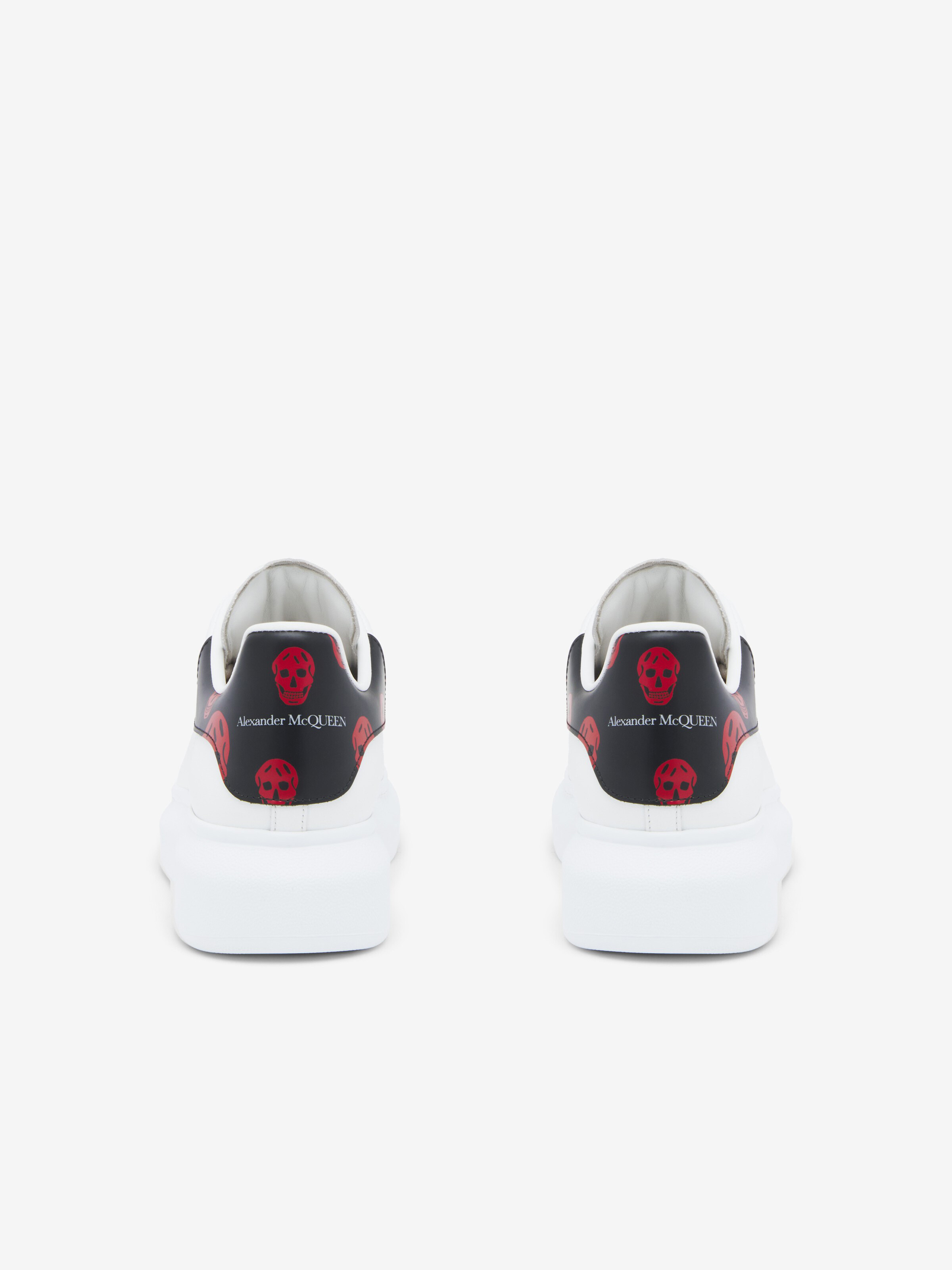 Men's Oversized Sneaker in White/Red in Calf Leather | Alexander McQueen - image 2