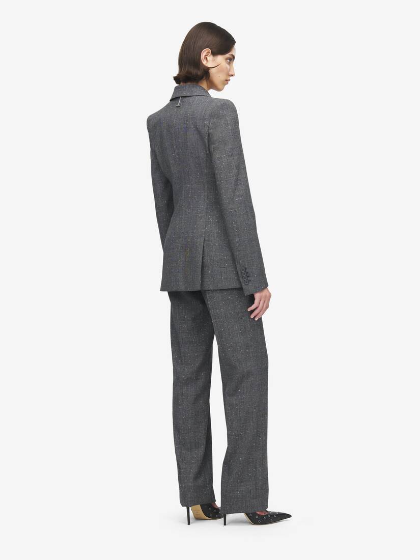 Flecked Glen Check Tailored Trousers | Alexander McQueen - image 4