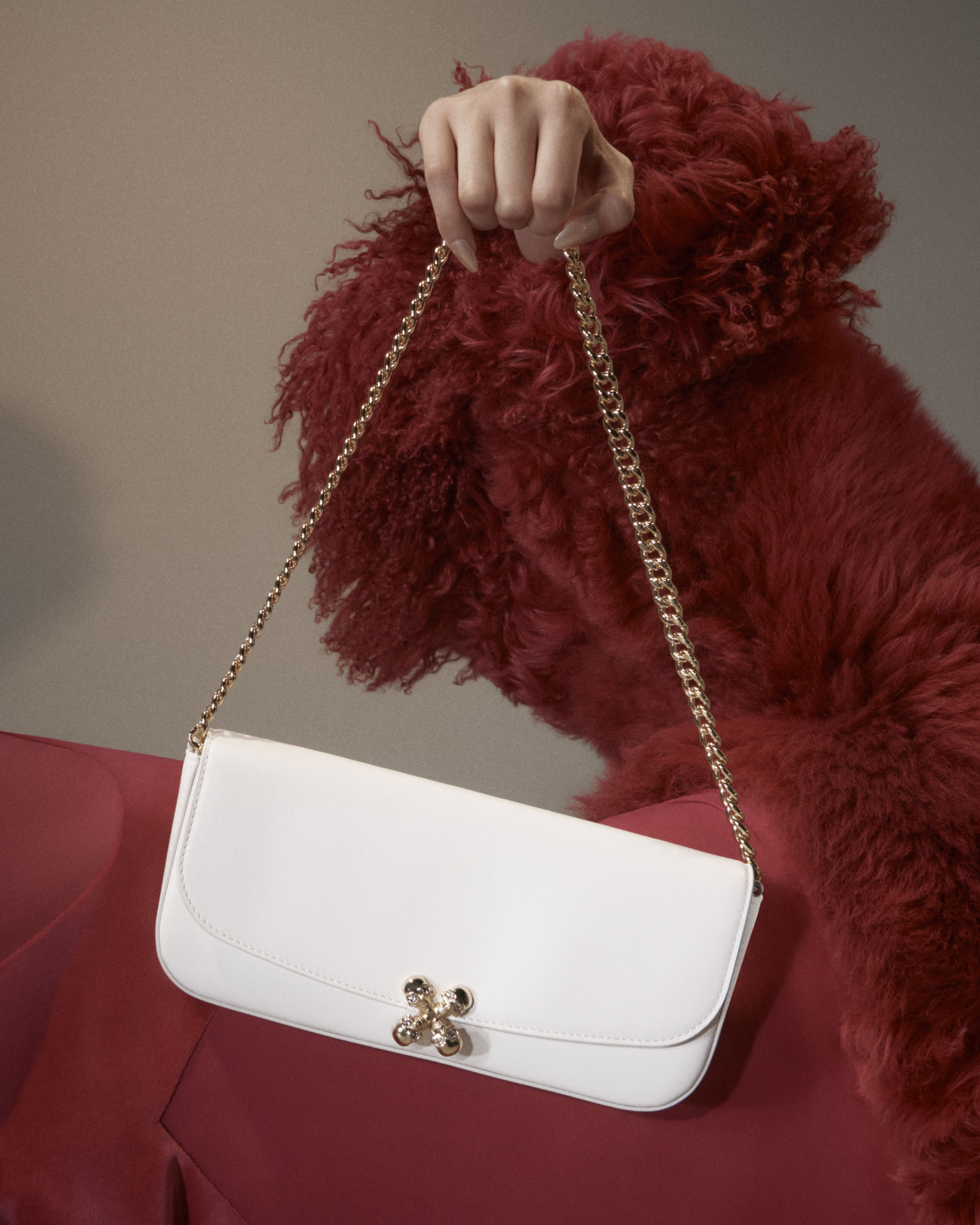 McQueen white Skull Flower Bag