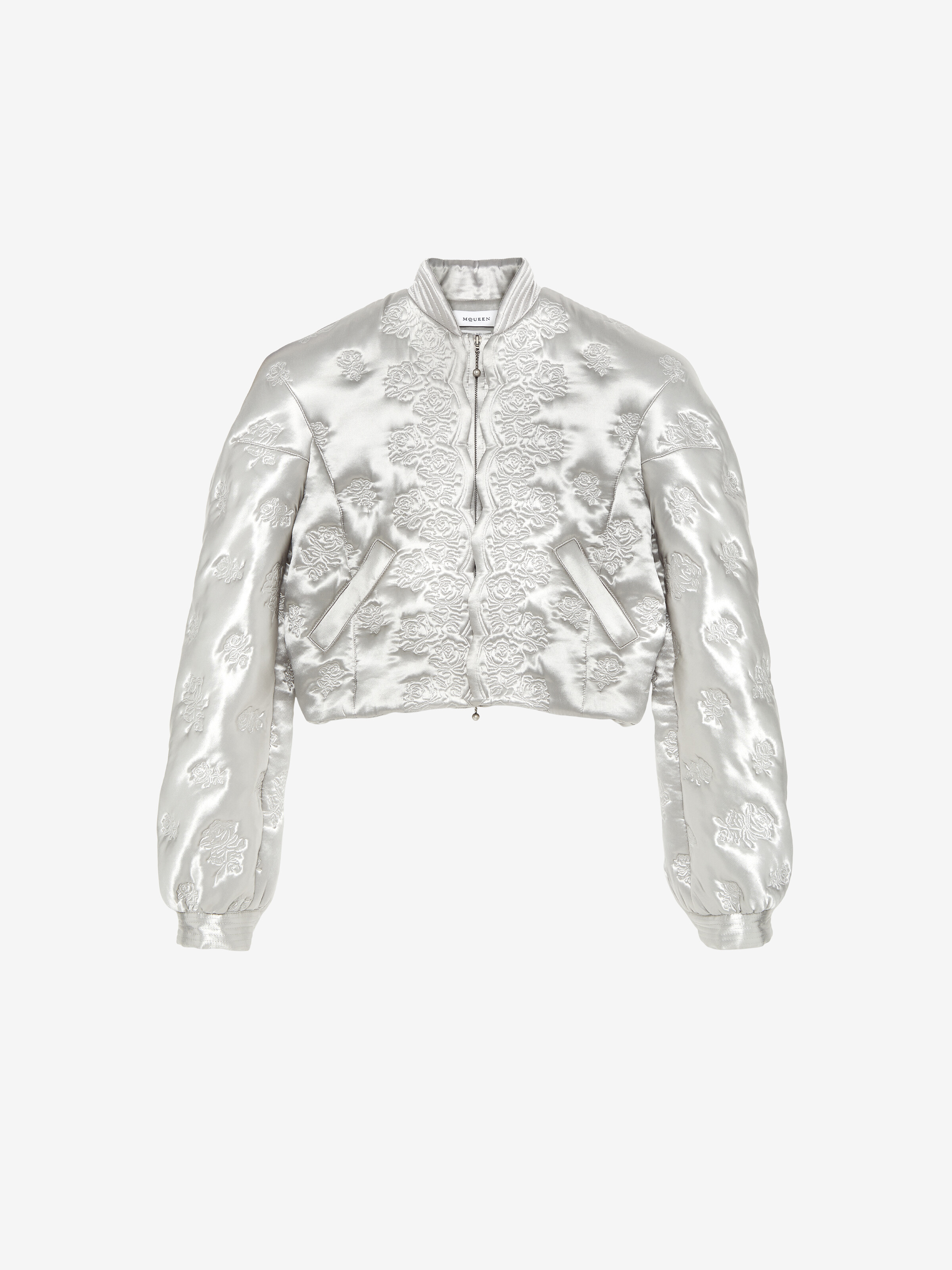 Blouson aviateur cropped matelassé rose
