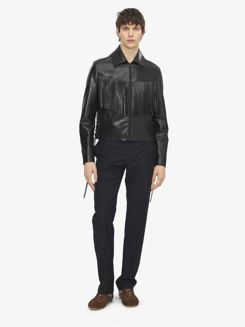 Veste en cuir à franges | Alexander McQueen - image 2